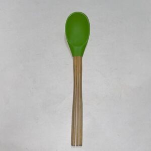 Rare Vibrant Green Spoon with Bamboo Handle